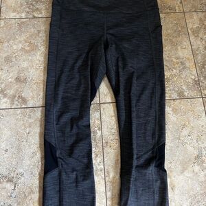 Lululemon Pace Rival Mid-Rise Crop 22” Heathered Black / Black